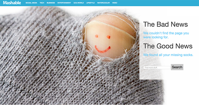 404 Error Page Mashables