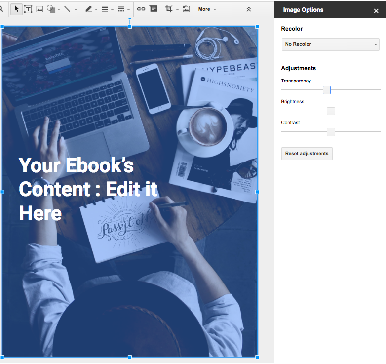 Ebook in Google Slides background image 
