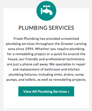 Using Icons on Your Website - Frook Plumbing Example