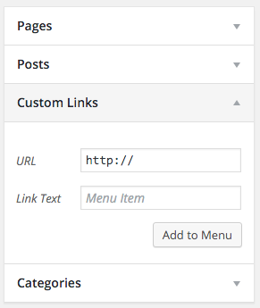 Add Custom Links - WordPress Menu