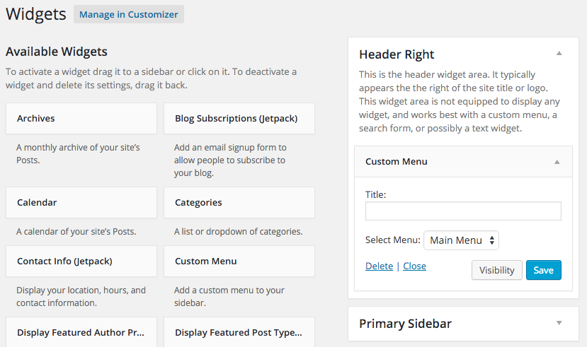 Add Custom Menu to WordPress Widget Area