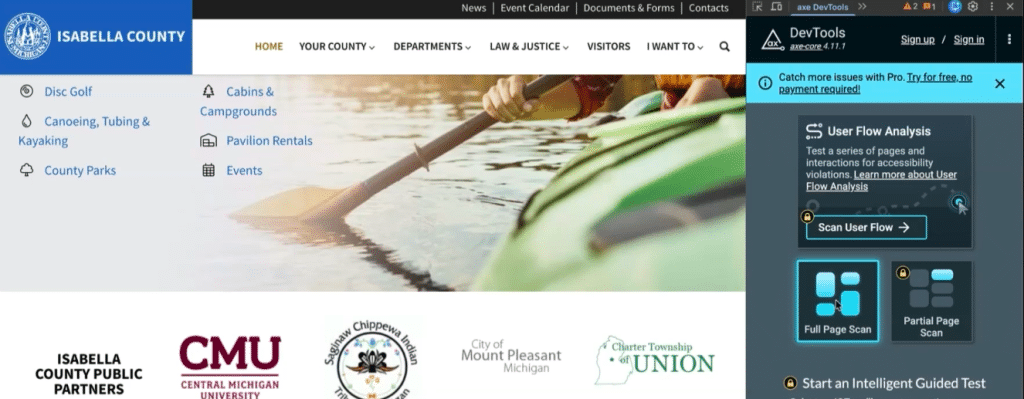 accessibility testing tools example, axe Dev Tools